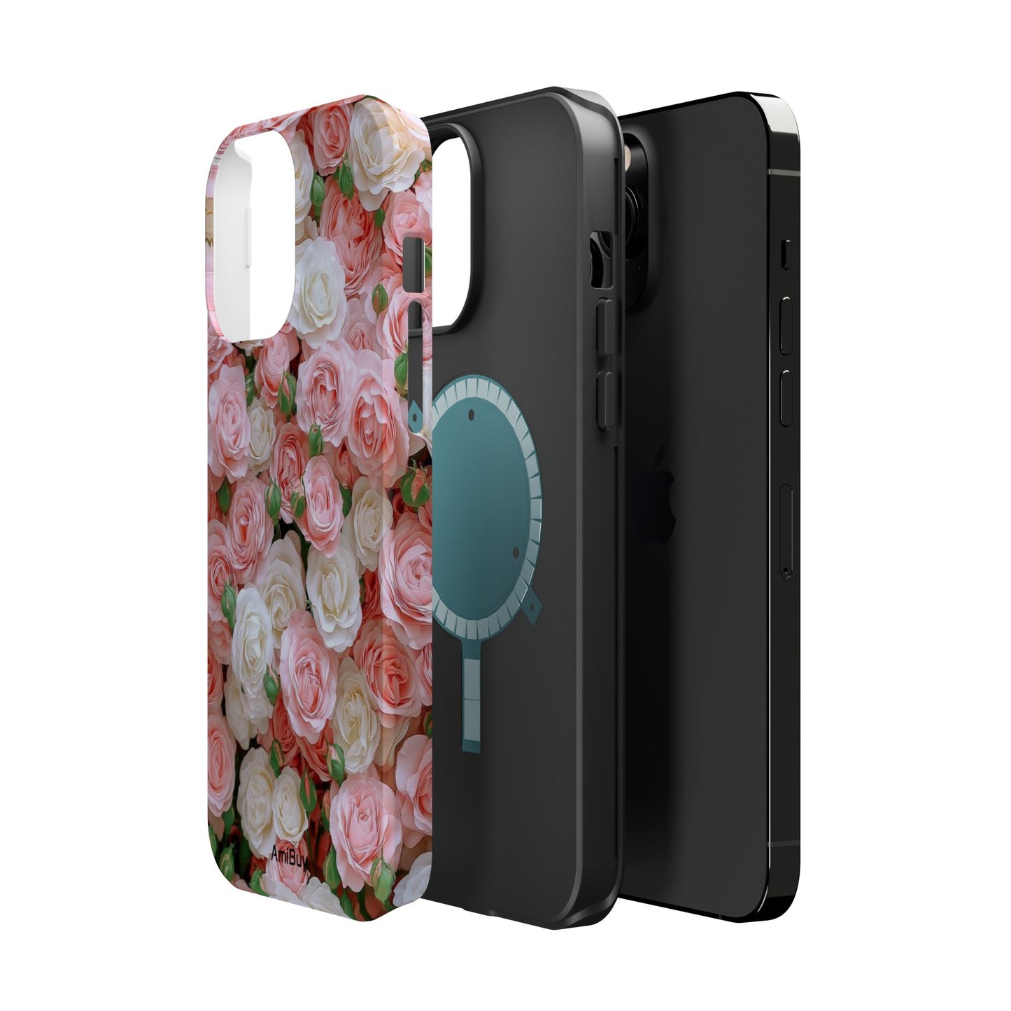 Floral Rose Pattern Magnetic Impact-Resistant Phone Case