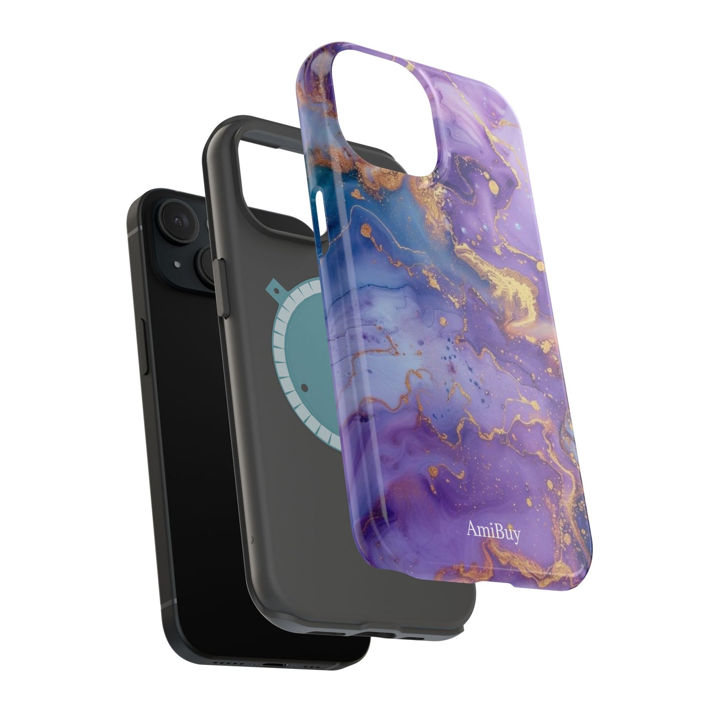 Purple Marble Magnetic Impact-Resistant Phone Case