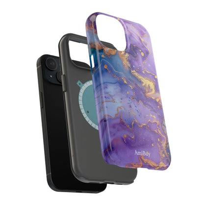 Purple Marble Magnetic Impact-Resistant Phone Case