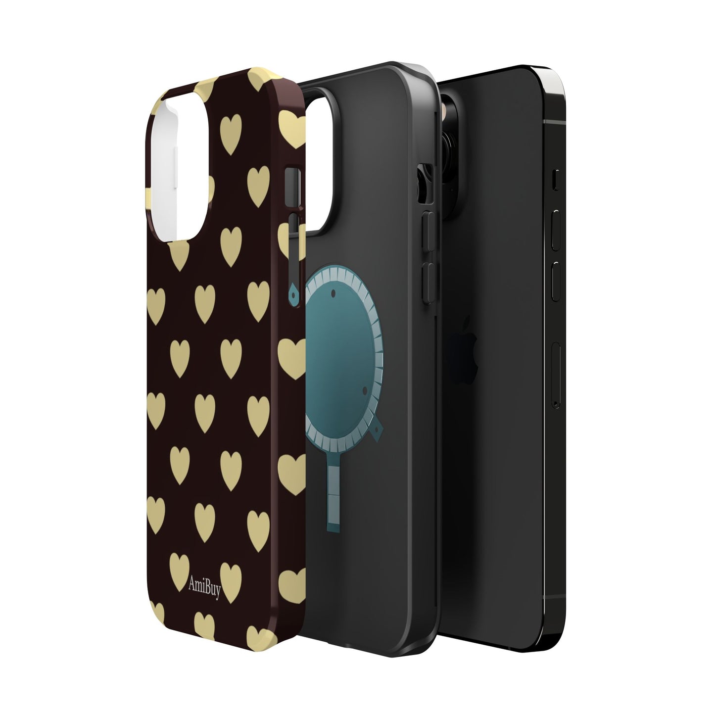 Heart Pattern Magnetic Impact-Resistant Phone Case