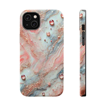 Marble Rose Phone Case — Magnetic Impact-Resistant iPhone Cover