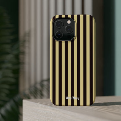 Striped Retro Phone Case — Magnetic Impact-Resistant