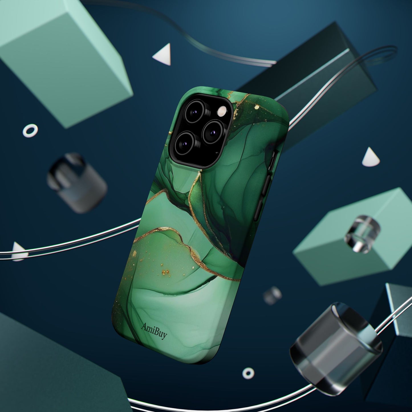 Green Marble Magnetic Impact-Resistant Phone Case