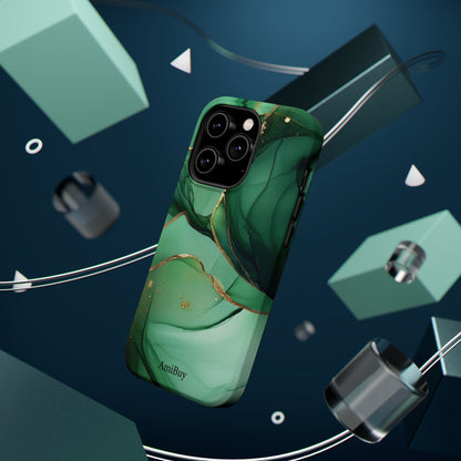 Green Marble Magnetic Impact-Resistant Phone Case