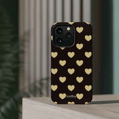 Heart Pattern Magnetic Impact-Resistant Phone Case