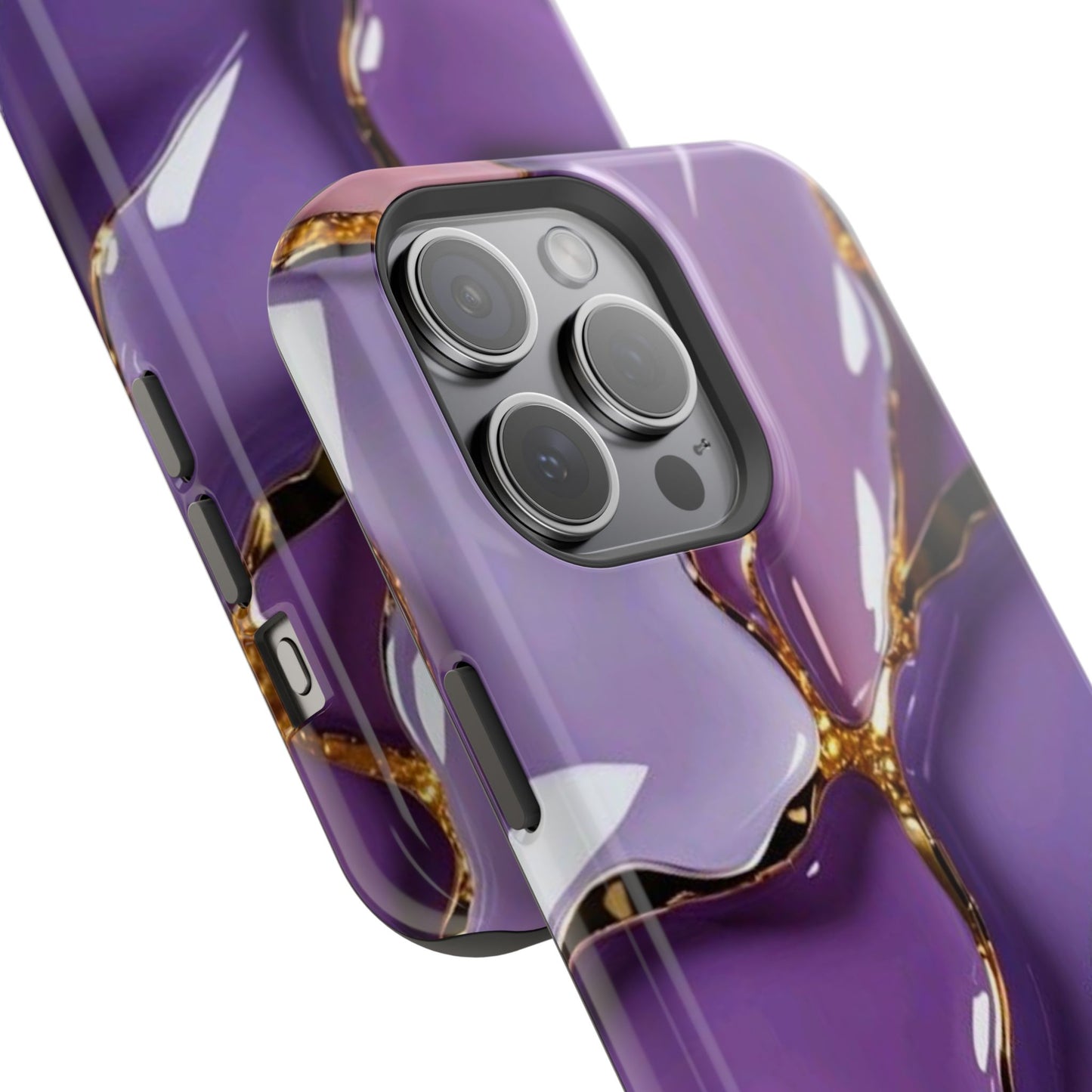 Purple Gold Marble Magnetic Impact-Resistant Phone Case