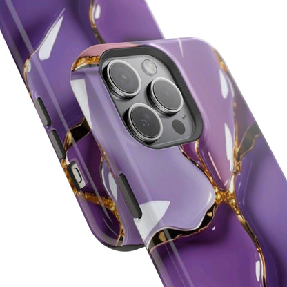 Purple Gold Marble Magnetic Impact-Resistant Phone Case