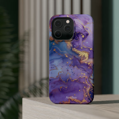 Purple Marble Magnetic Impact-Resistant Phone Case