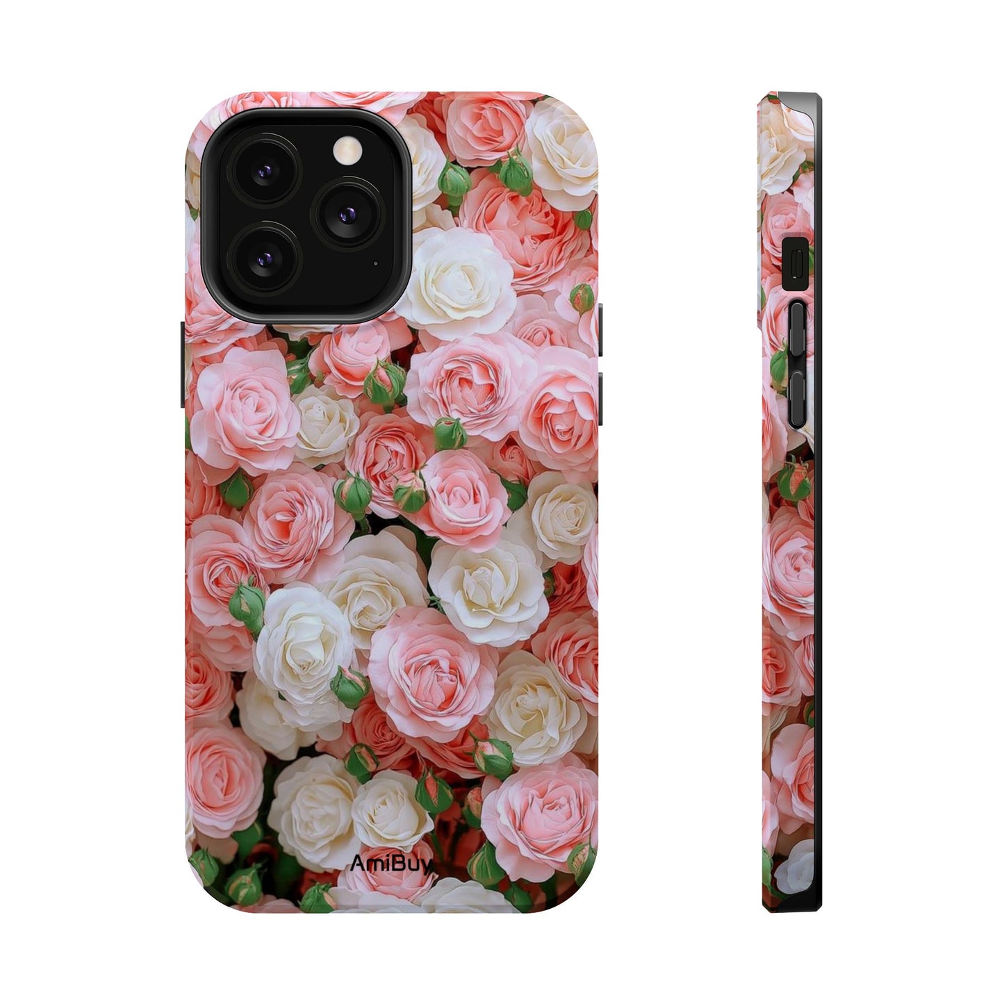 Floral Rose Pattern Magnetic Impact-Resistant Phone Case