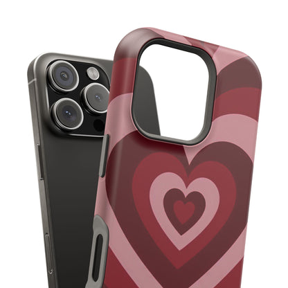 Magnetic Impact-Resistant Phone Case — Retro Layered Heart Design