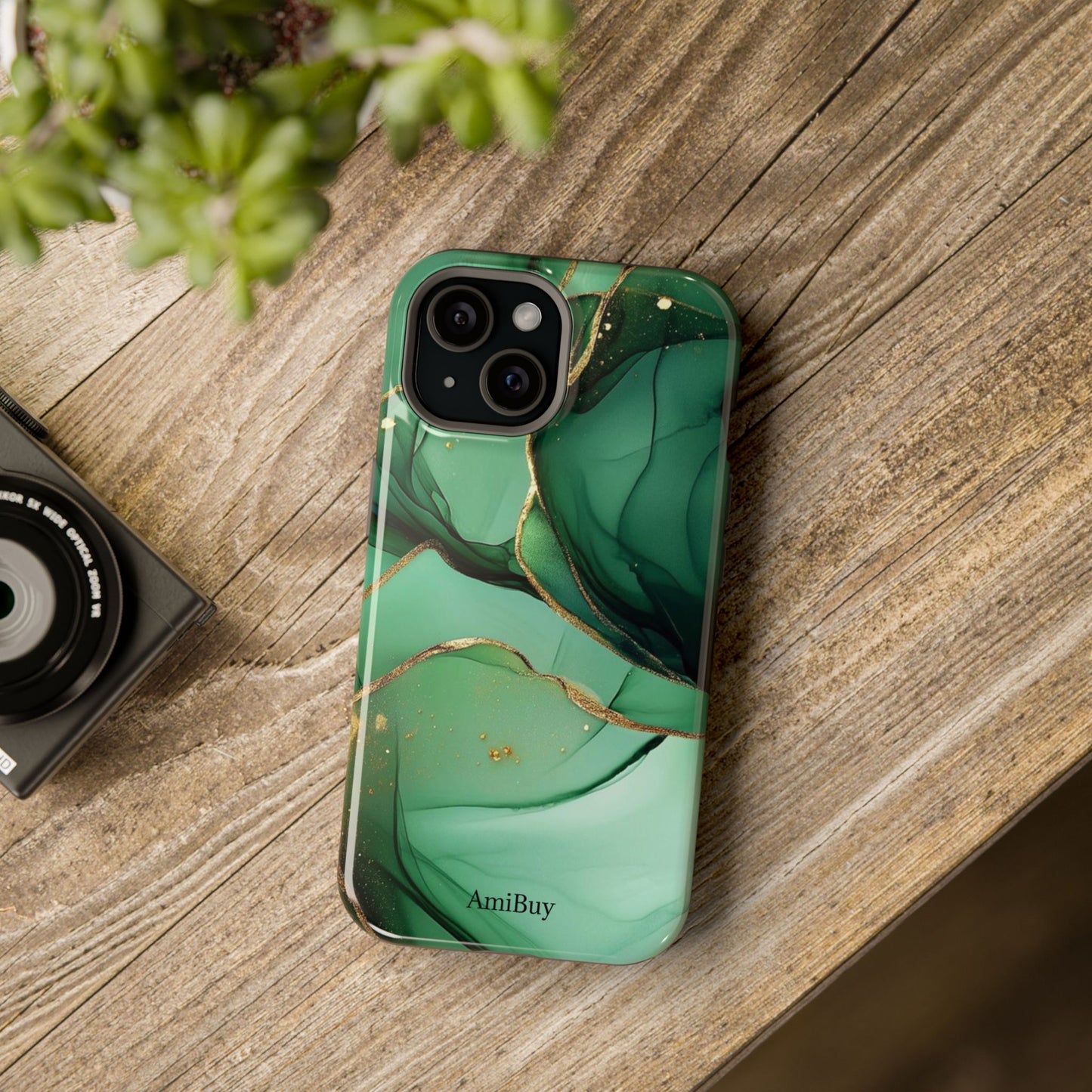Green Marble Magnetic Impact-Resistant Phone Case