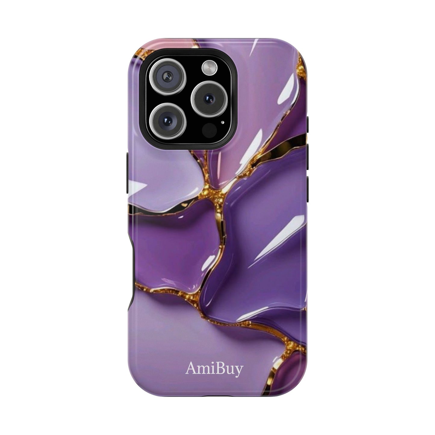 Purple Gold Marble Magnetic Impact-Resistant Phone Case