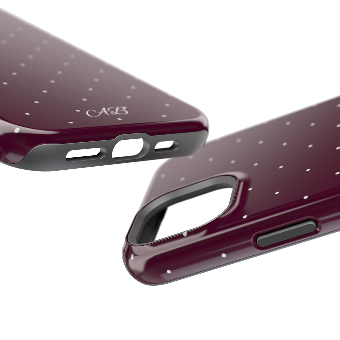 Magnetic Impact-Resistant Phone Case — Burgundy Microdot Protective Cover