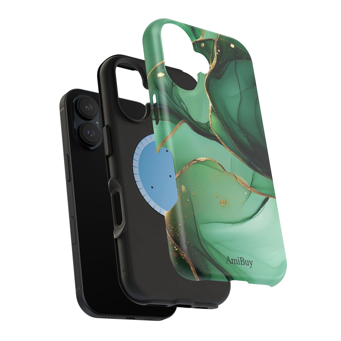 Green Marble Magnetic Impact-Resistant Phone Case