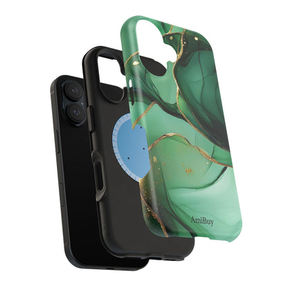 Green Marble Magnetic Impact-Resistant Phone Case