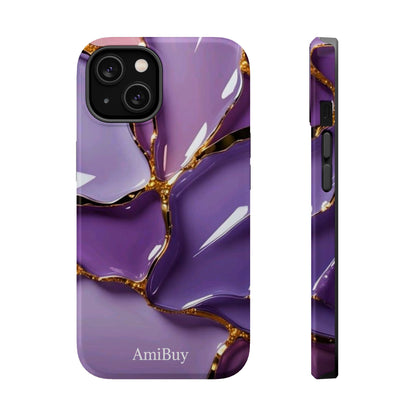 Purple Gold Marble Magnetic Impact-Resistant Phone Case