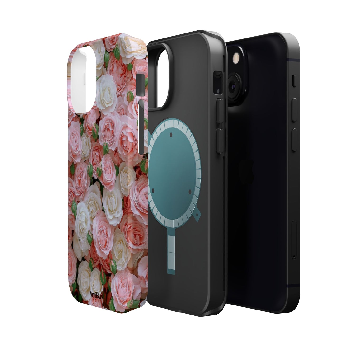 Floral Rose Pattern Magnetic Impact-Resistant Phone Case