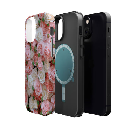 Floral Rose Pattern Magnetic Impact-Resistant Phone Case