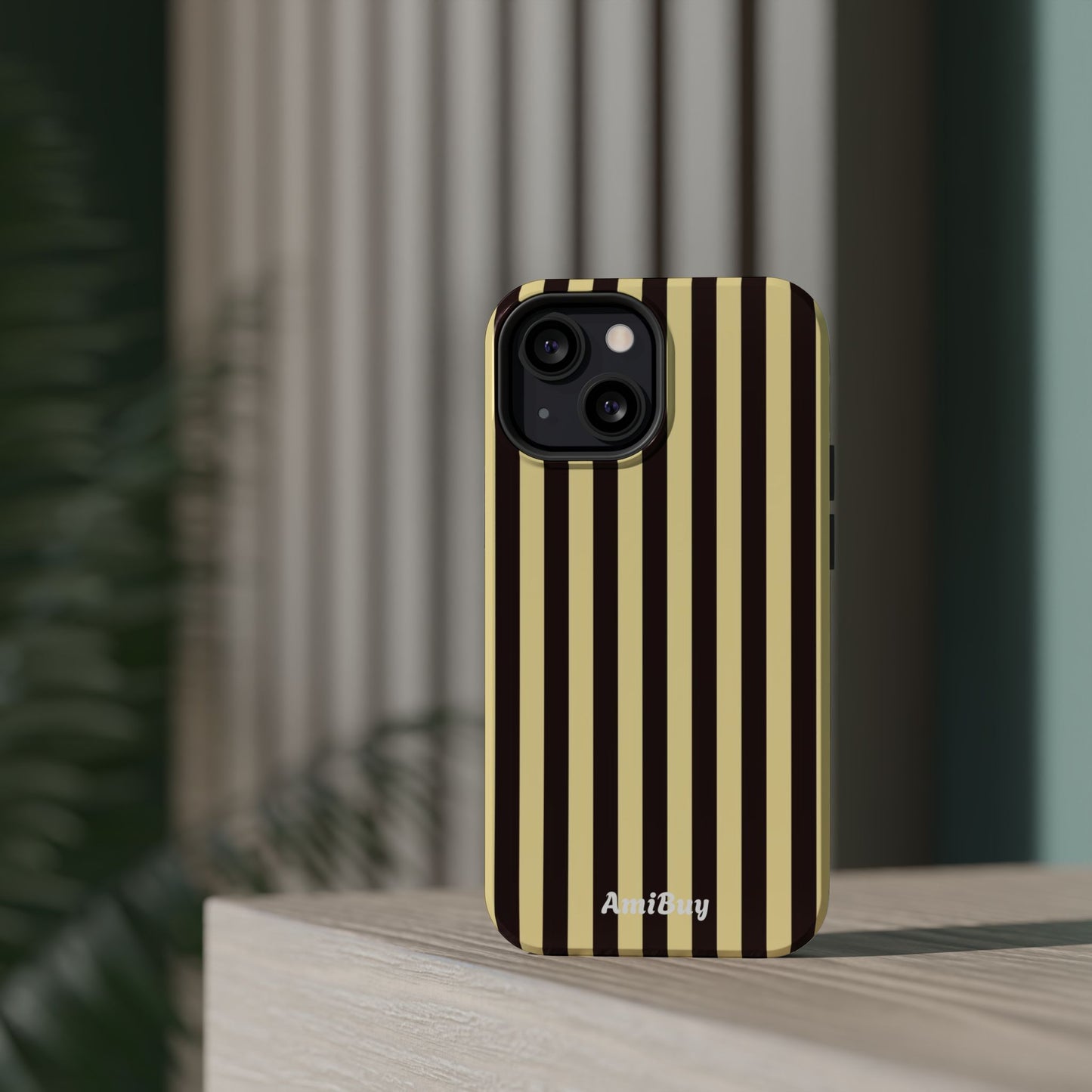 Striped Retro Phone Case — Magnetic Impact-Resistant