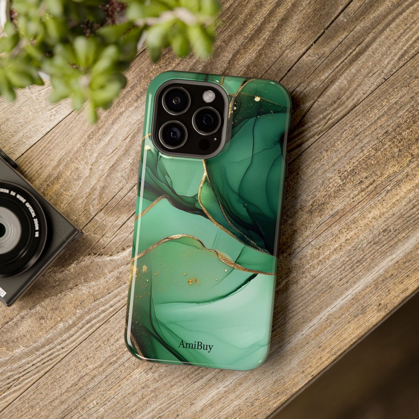 Green Marble Magnetic Impact-Resistant Phone Case