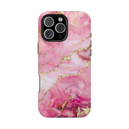 Pink Gold Marble Magnetic Impact-Resistant Phone Case