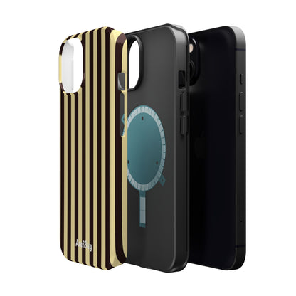 Striped Retro Phone Case — Magnetic Impact-Resistant