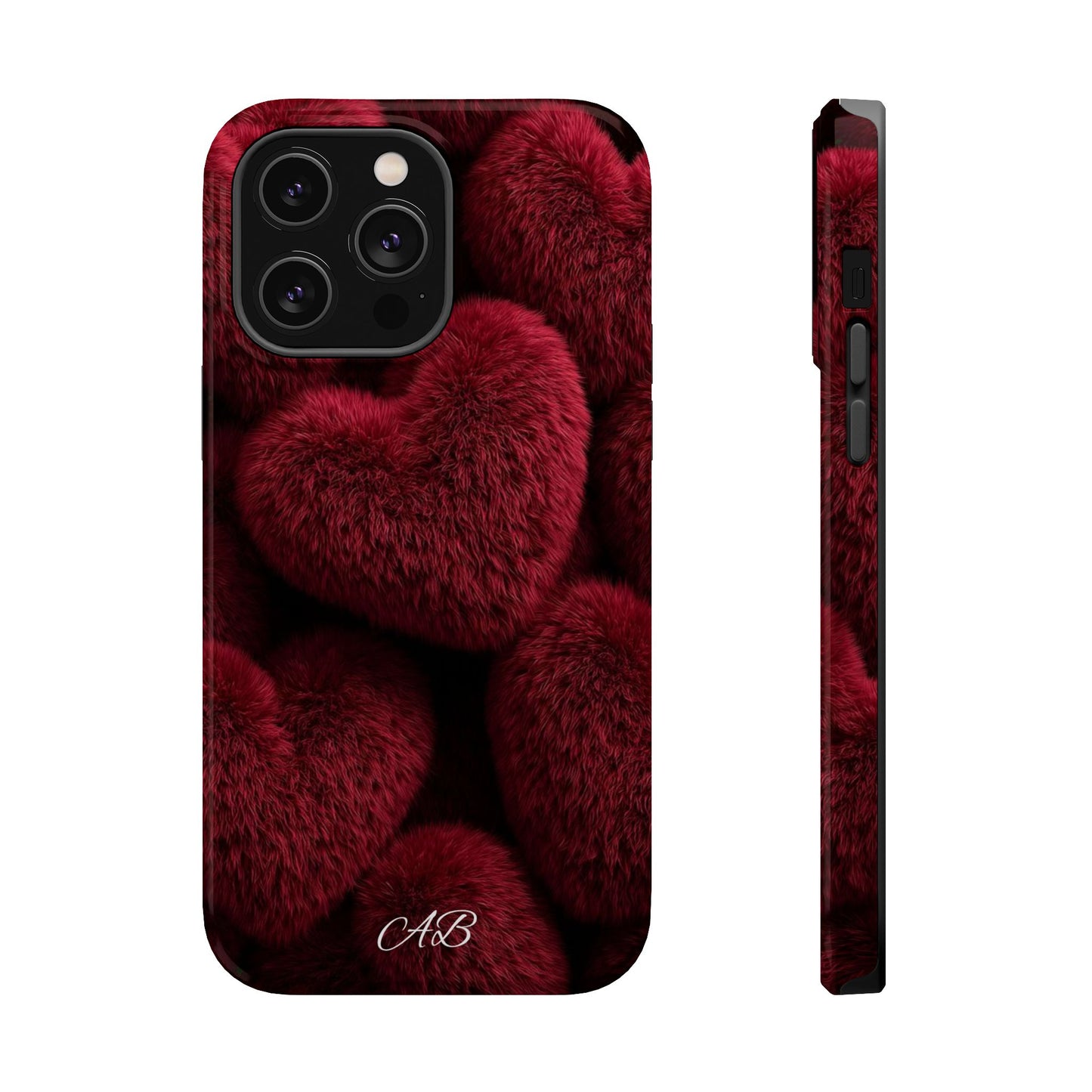 Magnetic Impact-Resistant Case — Plush Red Hearts Phone Cover