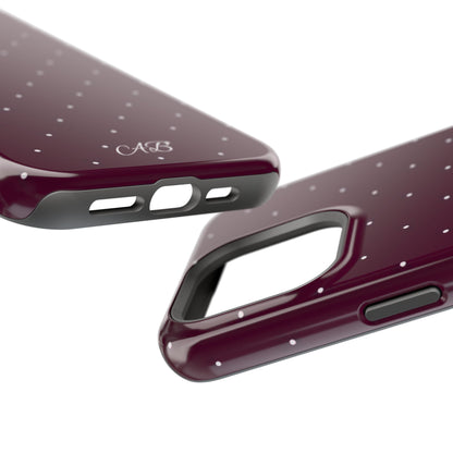 Magnetic Impact-Resistant Phone Case — Burgundy Microdot Protective Cover