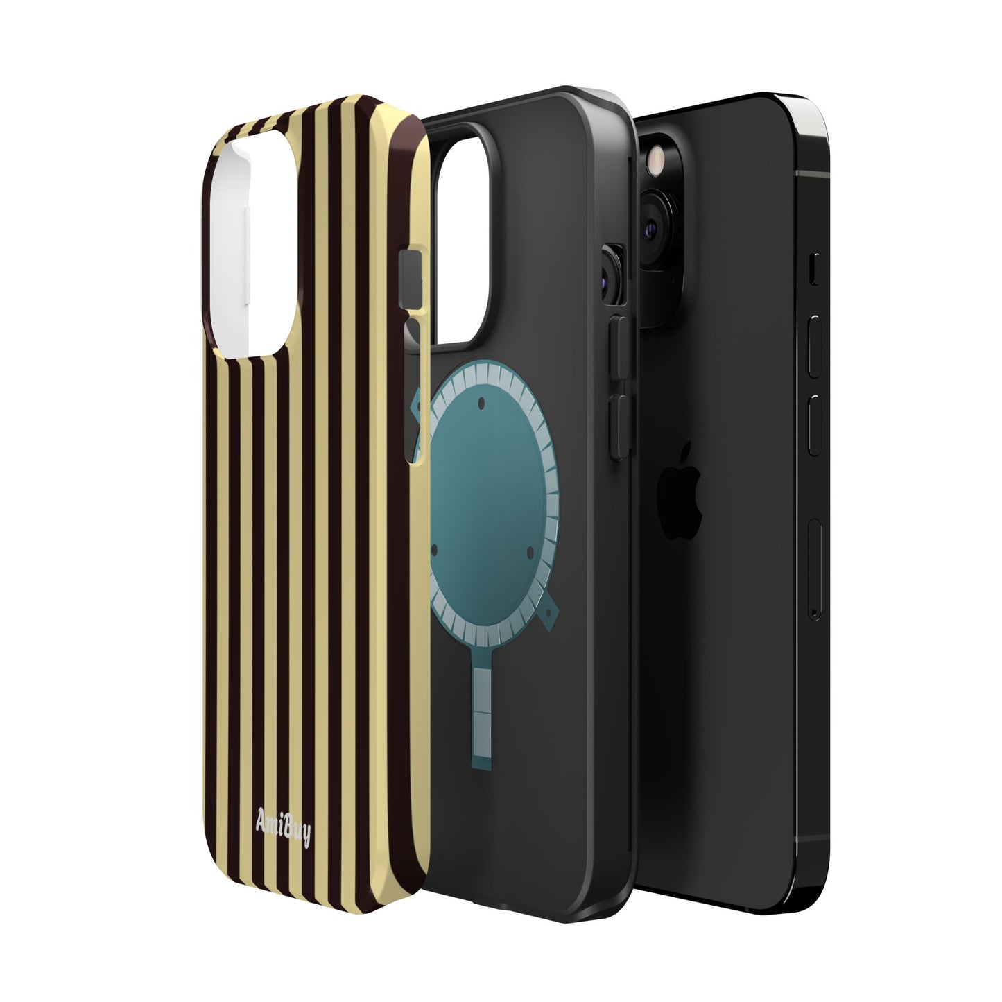 Striped Retro Phone Case — Magnetic Impact-Resistant