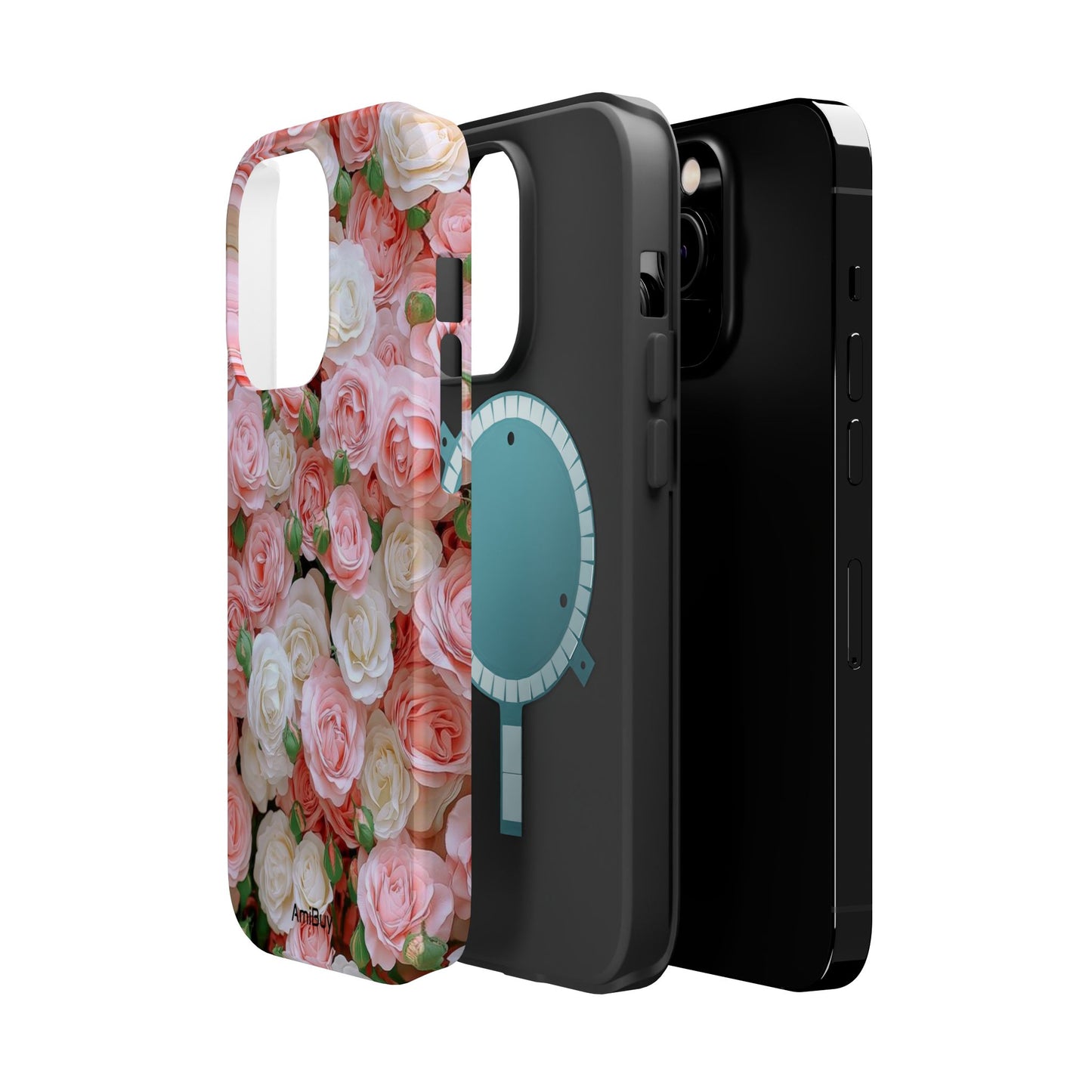 Floral Rose Pattern Magnetic Impact-Resistant Phone Case