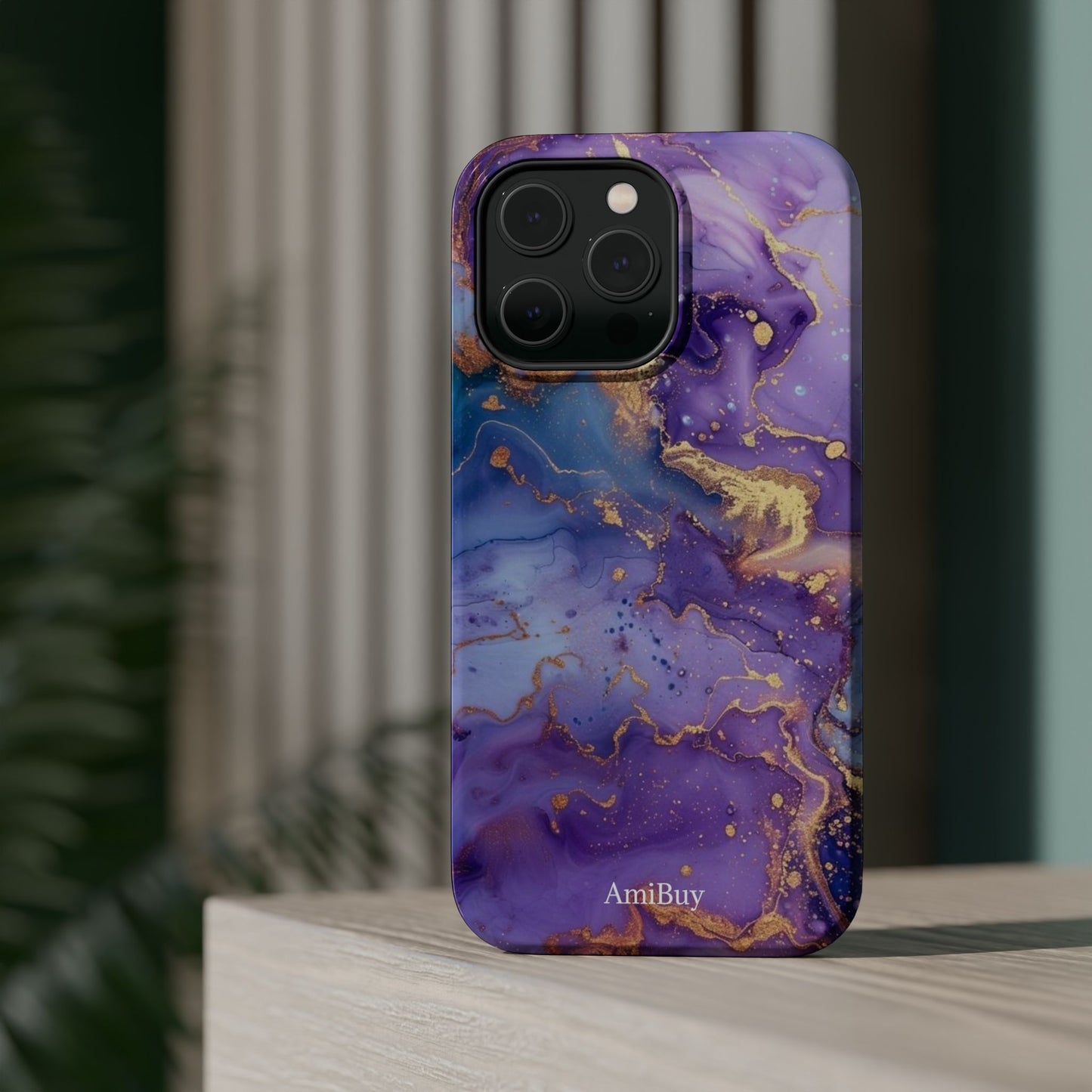 Purple Marble Magnetic Impact-Resistant Phone Case