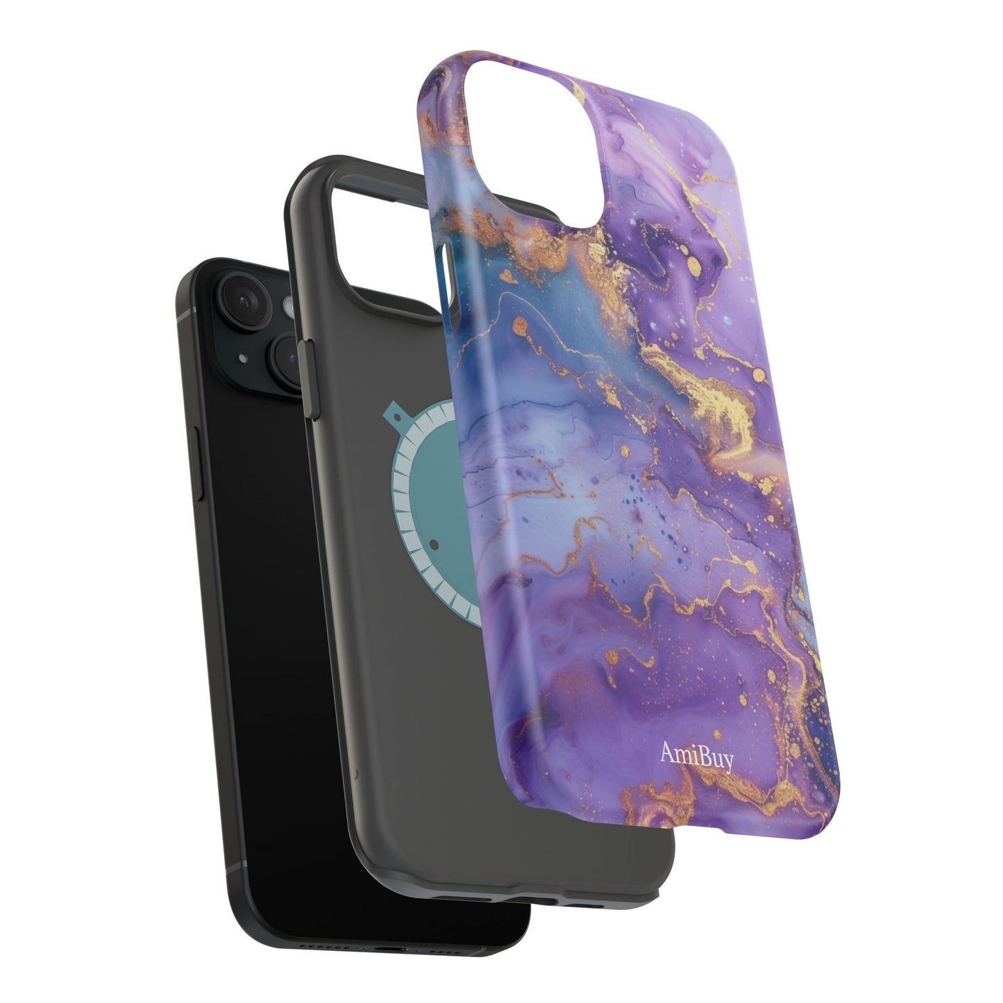 Purple Marble Magnetic Impact-Resistant Phone Case