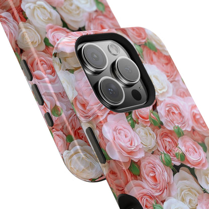 Floral Rose Pattern Magnetic Impact-Resistant Phone Case