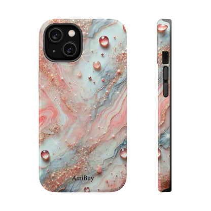 Marble Rose Phone Case — Magnetic Impact-Resistant iPhone Cover