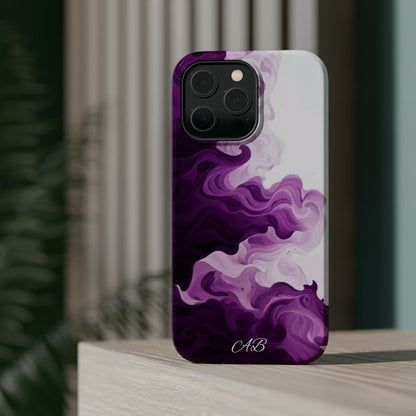 Purple Marble Smoke Phone Case — Magnetic Impact-Resistant
