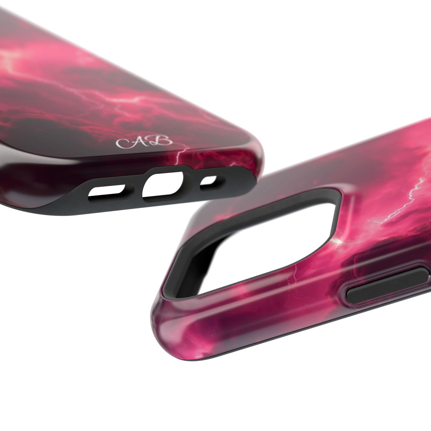 Magenta Lightning Phone Case — Magnetic Impact-Resistant iPhone Cover