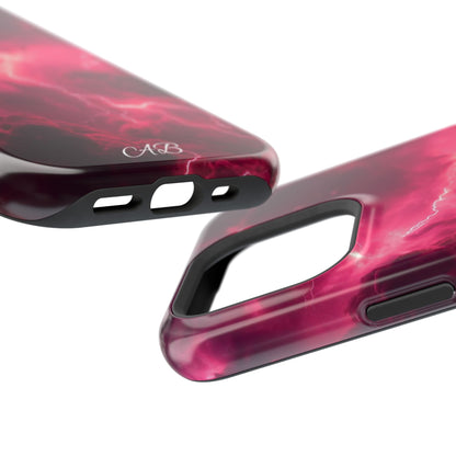 Magenta Lightning Phone Case — Magnetic Impact-Resistant iPhone Cover