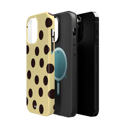 Polka Dot Magnetic Impact Phone Case — Yellow & Black Protective Cover