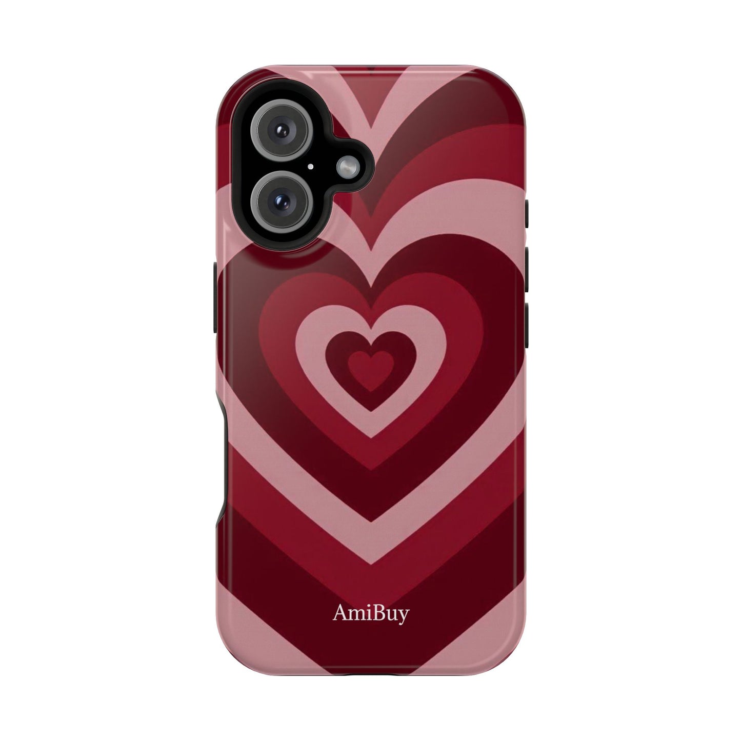 Magnetic Impact-Resistant Phone Case — Retro Layered Heart Design