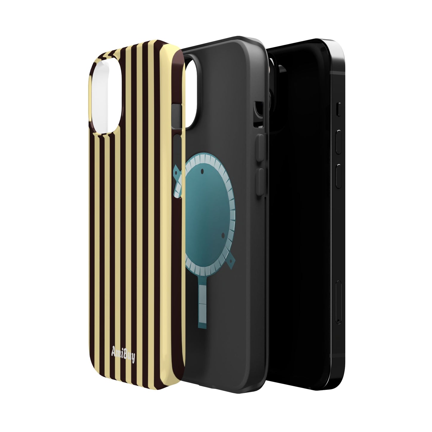 Striped Retro Phone Case — Magnetic Impact-Resistant