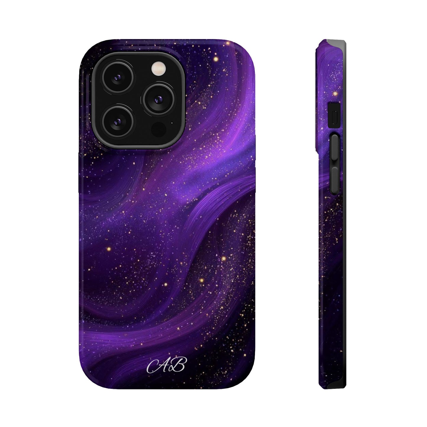 Purple Galaxy Magnetic Impact Phone Case — Shockproof Cosmic Swirl Design