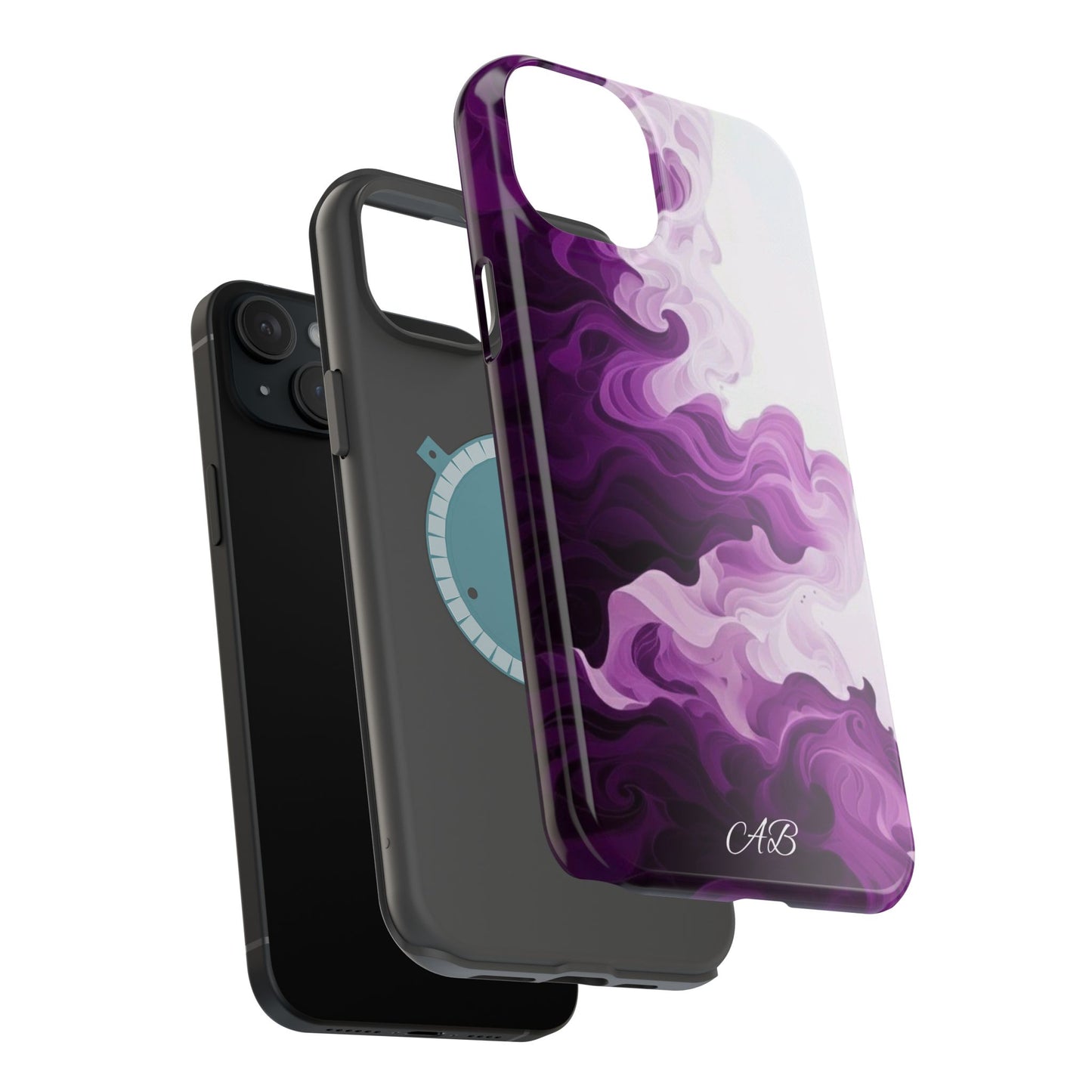 Purple Marble Smoke Phone Case — Magnetic Impact-Resistant