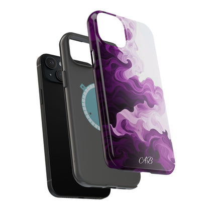 Purple Marble Smoke Phone Case — Magnetic Impact-Resistant