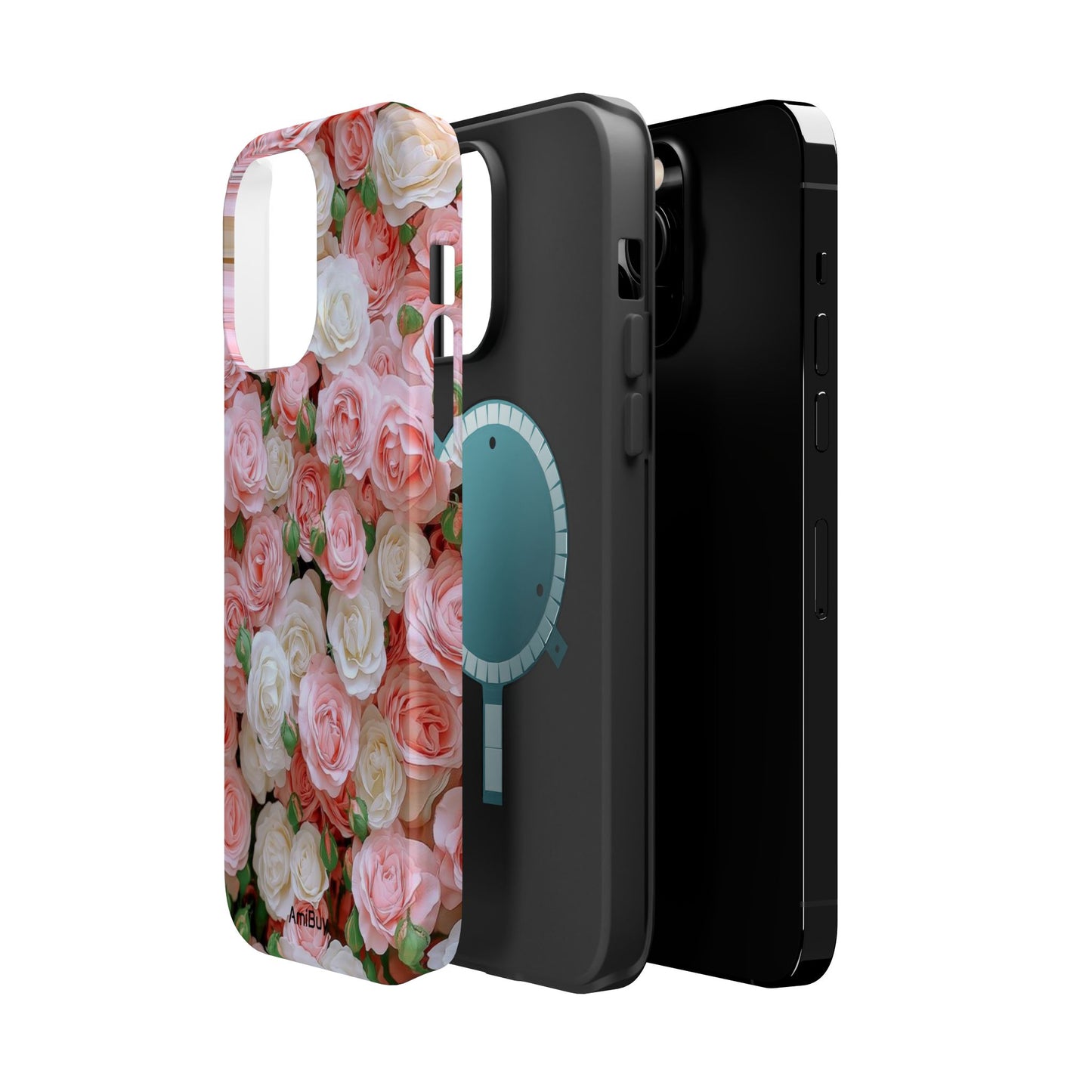 Floral Rose Pattern Magnetic Impact-Resistant Phone Case