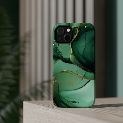 Green Marble Magnetic Impact-Resistant Phone Case