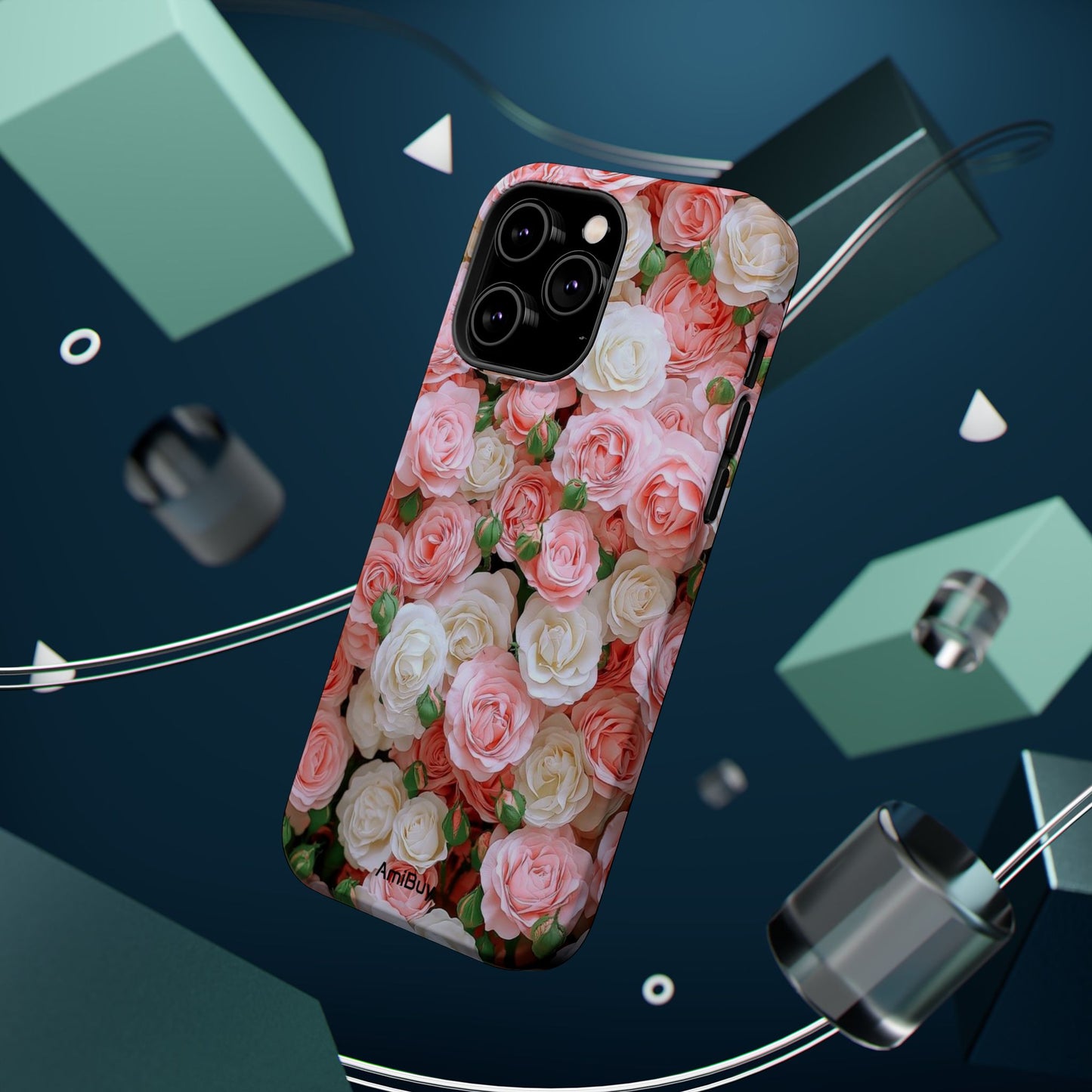 Floral Rose Pattern Magnetic Impact-Resistant Phone Case