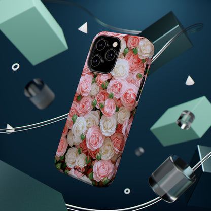 Floral Rose Pattern Magnetic Impact-Resistant Phone Case