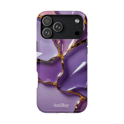 Purple Gold Marble Magnetic Impact-Resistant Phone Case