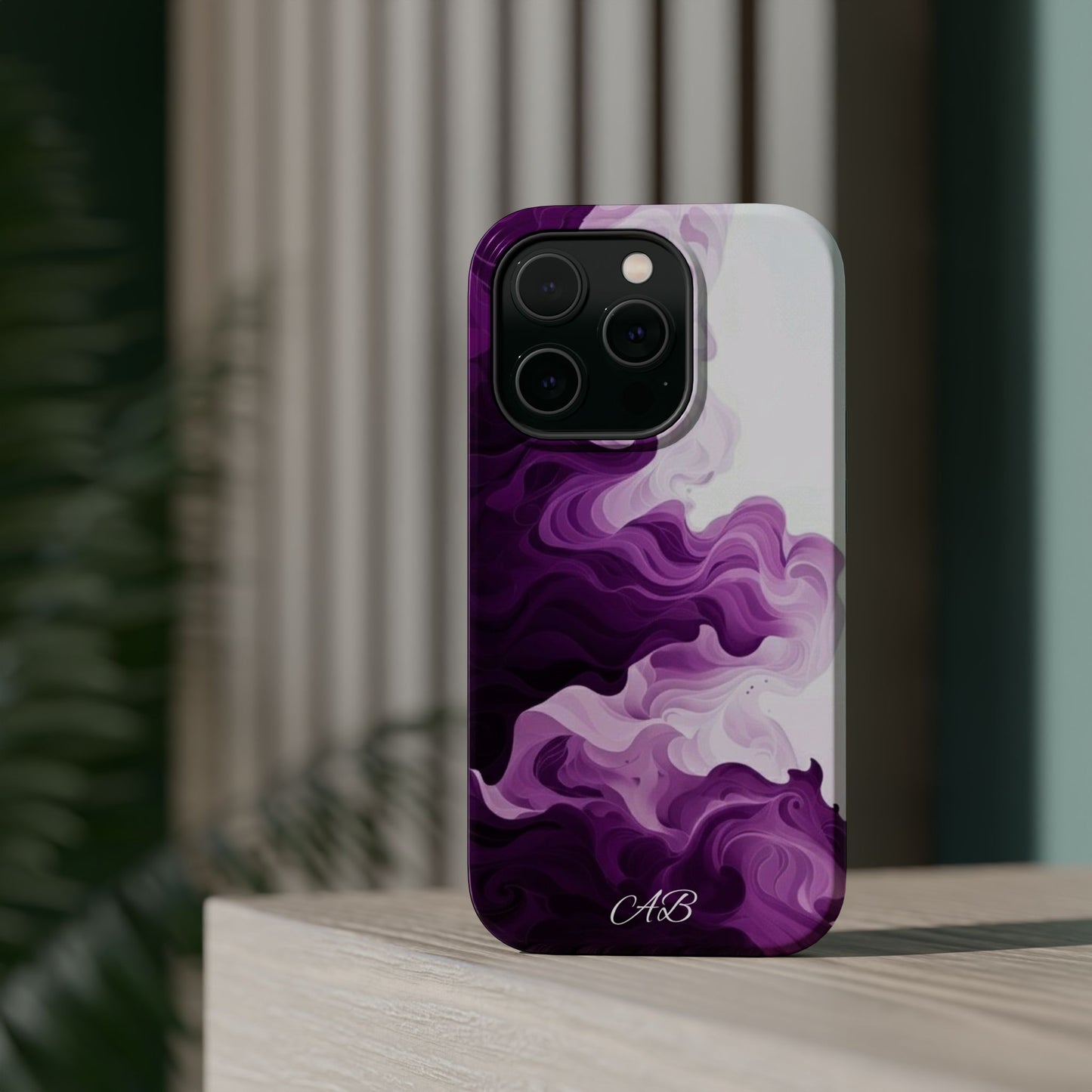 Purple Marble Smoke Phone Case — Magnetic Impact-Resistant