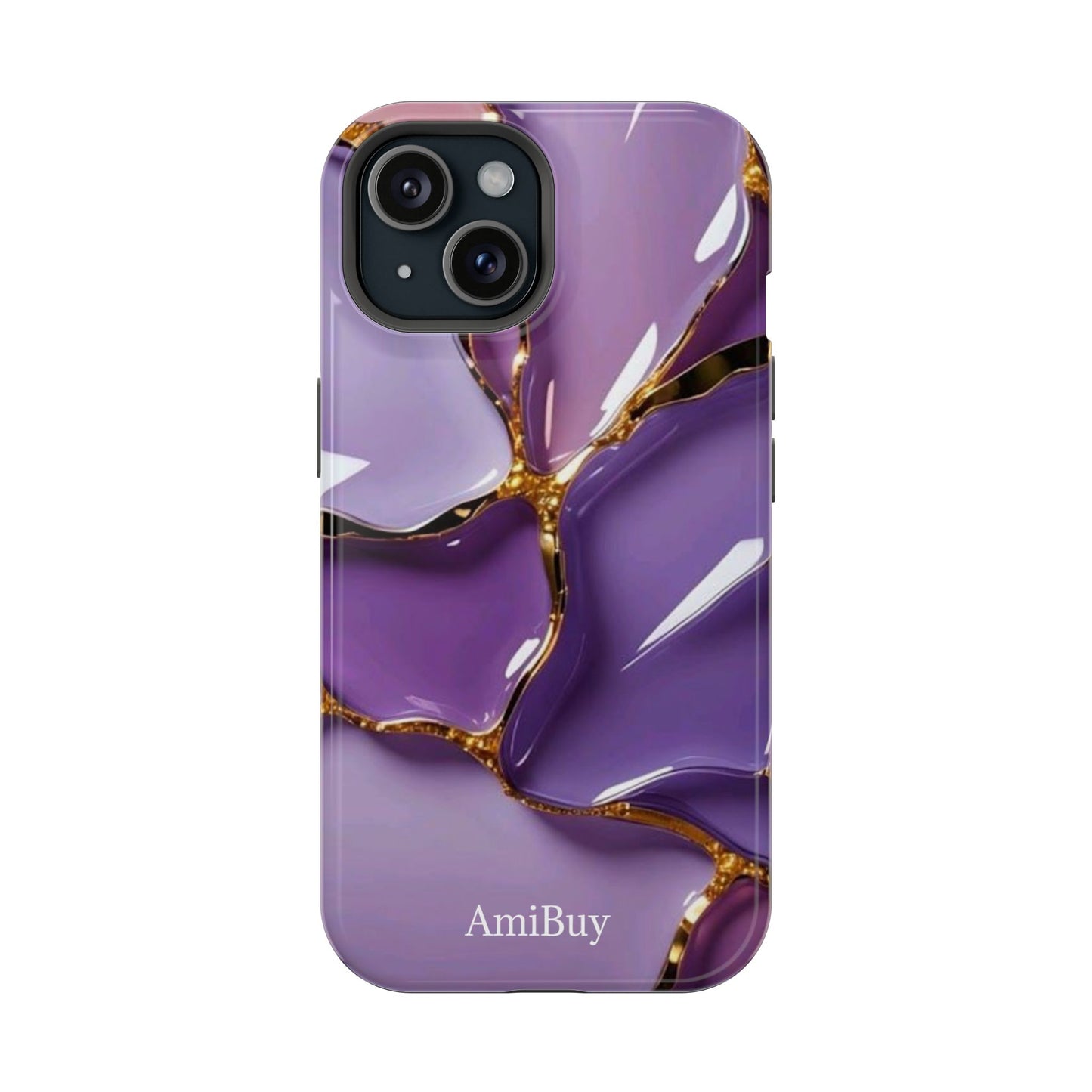 Purple Gold Marble Magnetic Impact-Resistant Phone Case